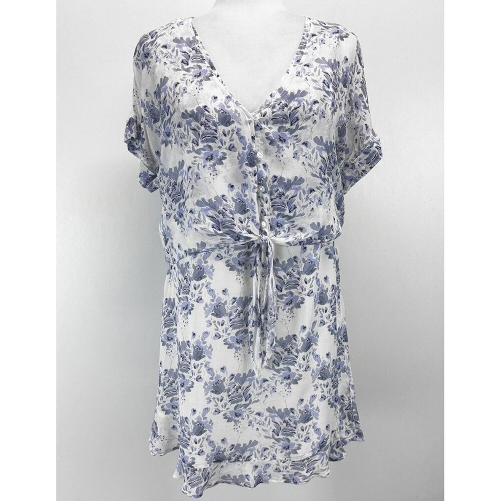 Anthropologie Cloth & Stone Floral Tie Front Dress XL Vivian Tunic